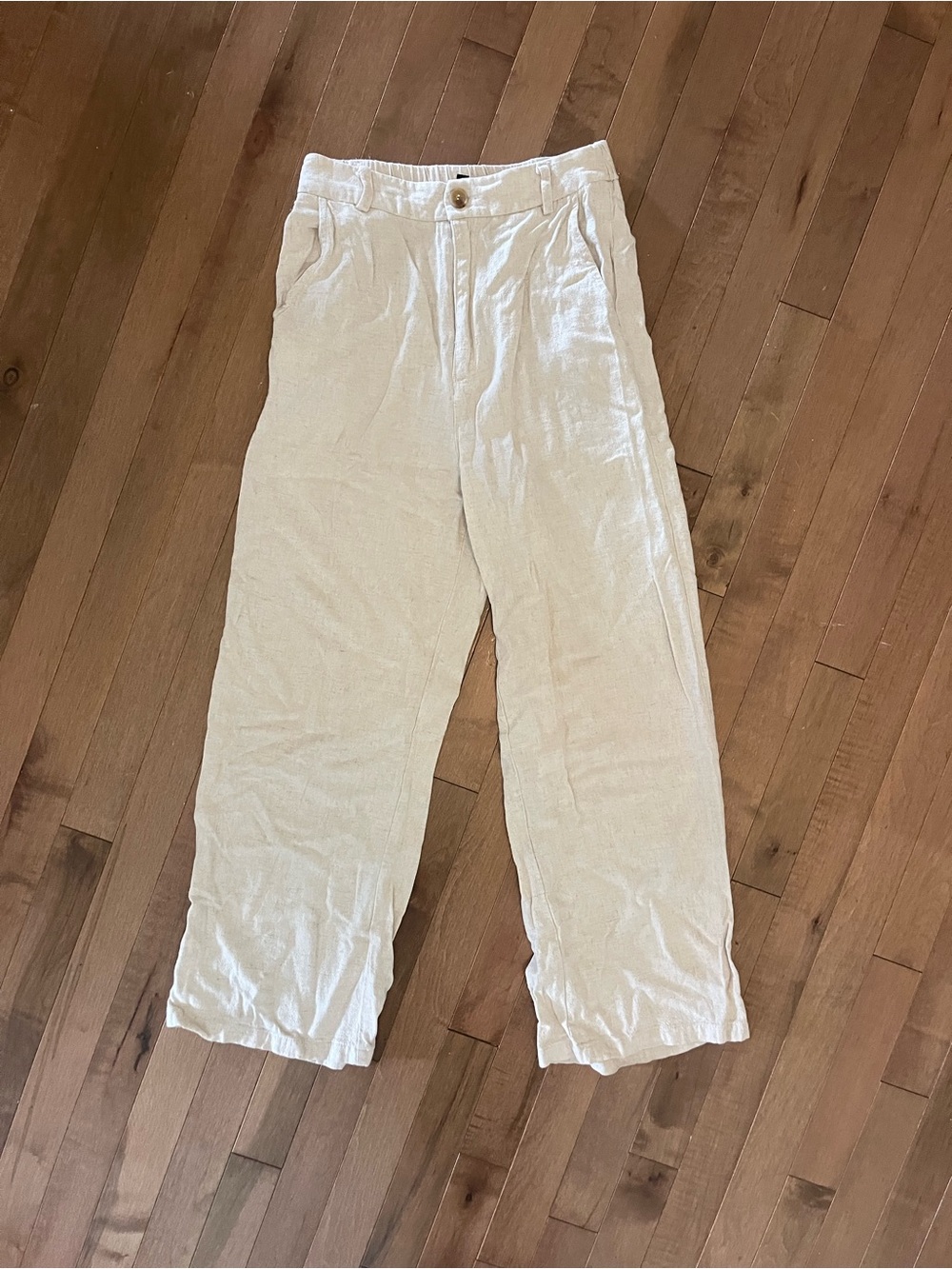 Lulus Cream Linen Blend Casual Pants